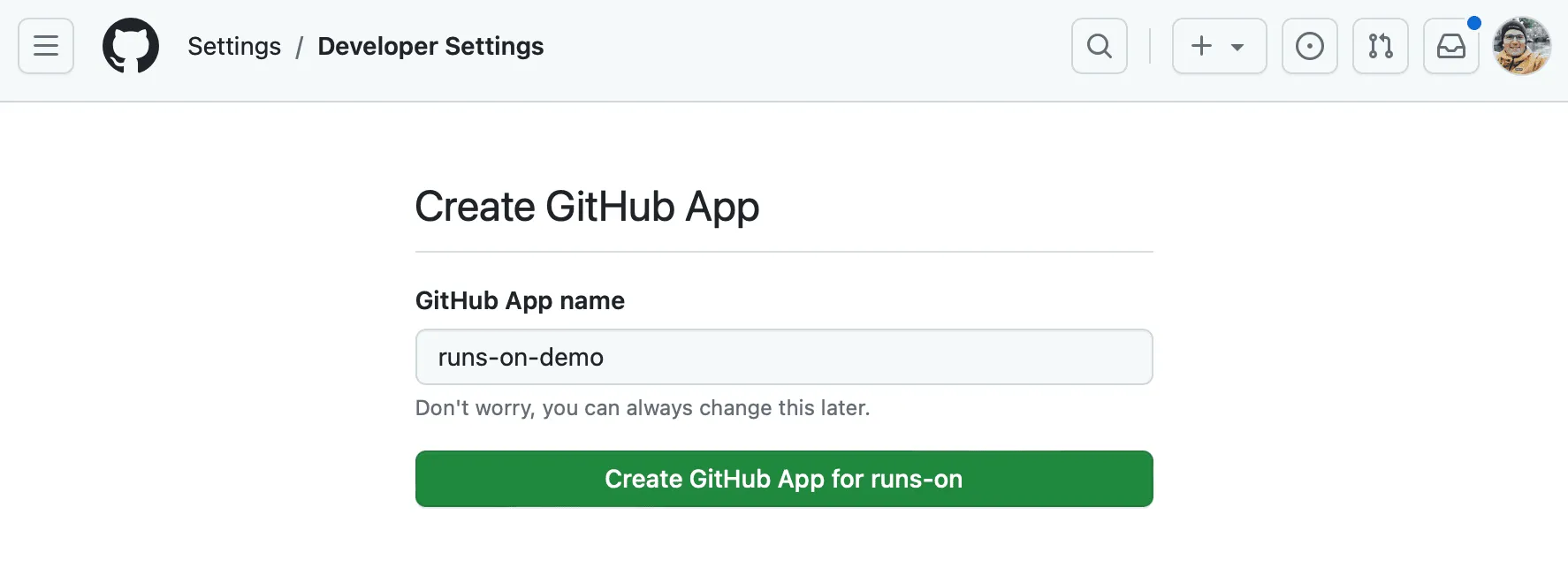 Create GitHub App
