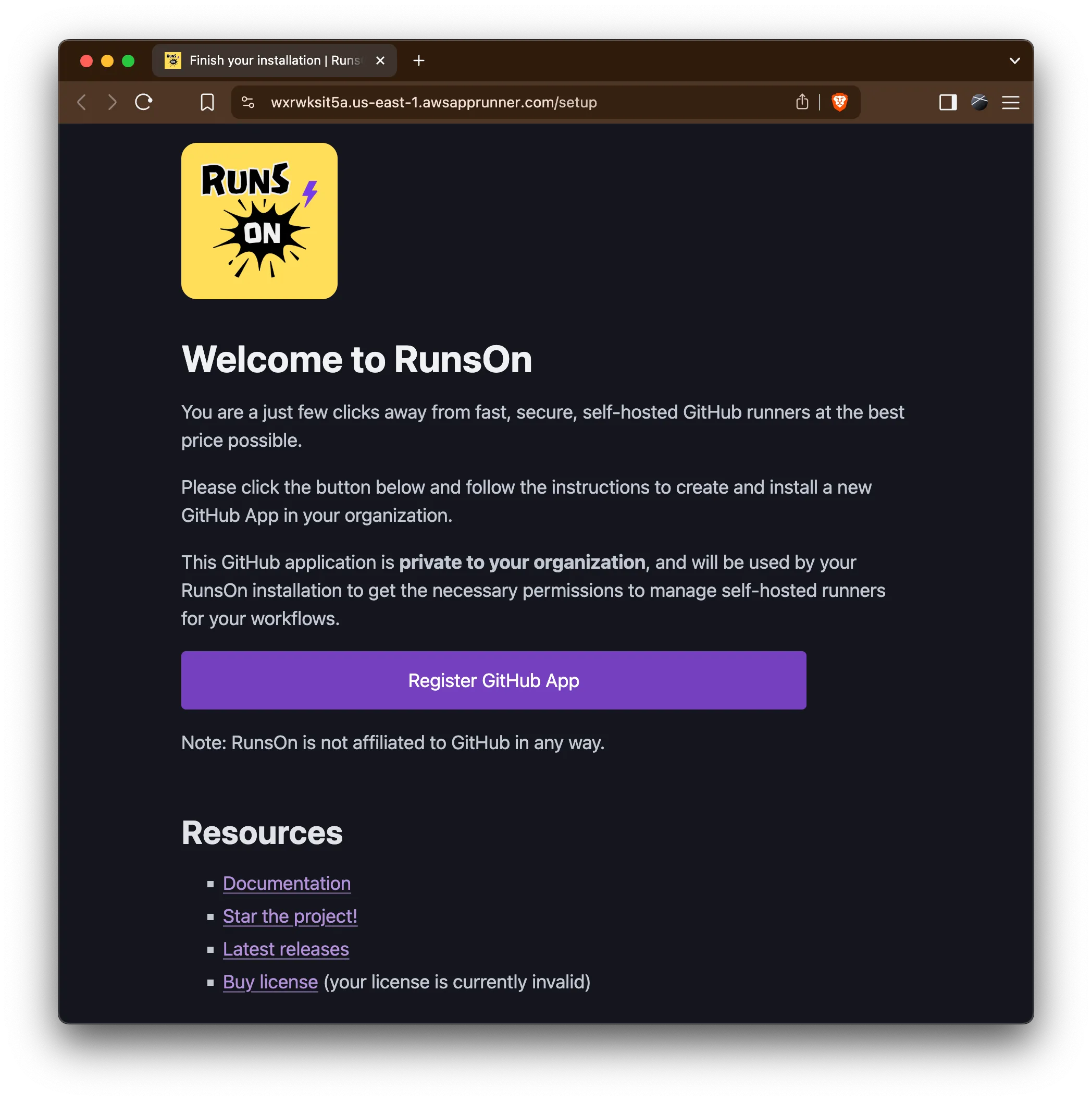 Register GitHub App