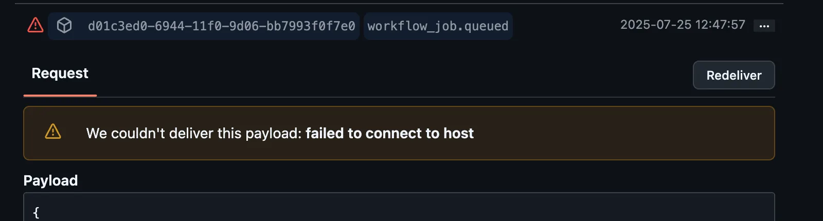 Delivery failed