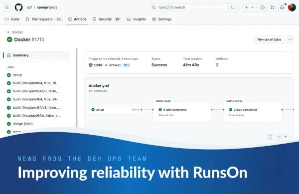 OpenProject is using RunsOn