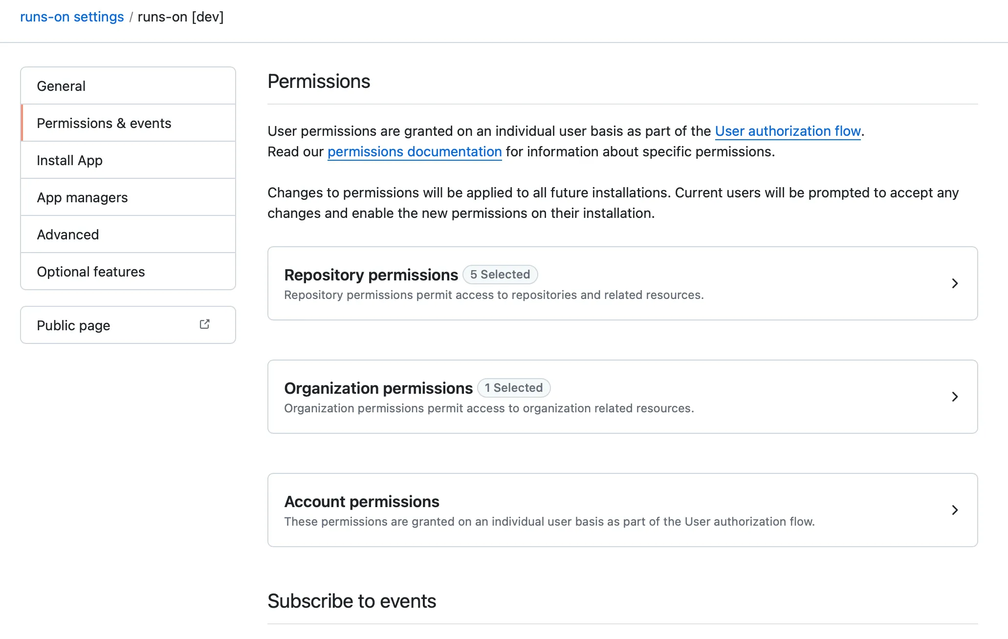 GitHub App Permissions Landing