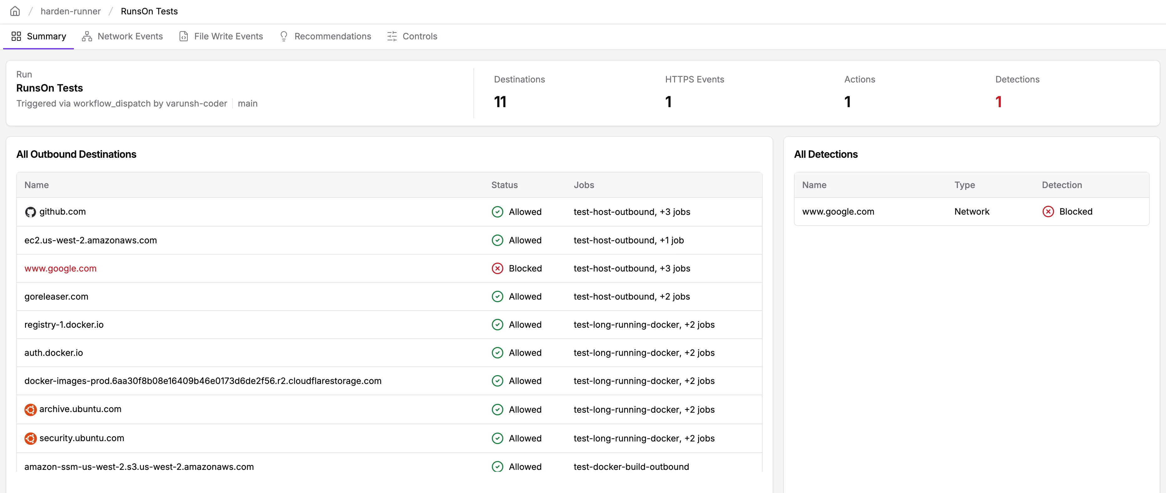 StepSecurity results