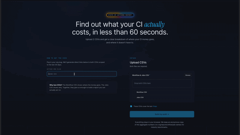 Step-by-step walkthrough of downloading the Workflow and Jobs CSVs from GitHub